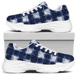 Shibori Grid Pattern Print White Chunky Shoes