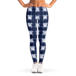 Shibori Grid Pattern Print Women's Leggings