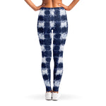 Shibori Grid Pattern Print Women's Leggings