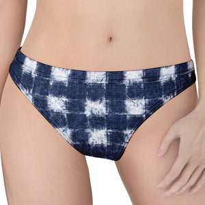 Shibori Grid Pattern Print Women's Thong