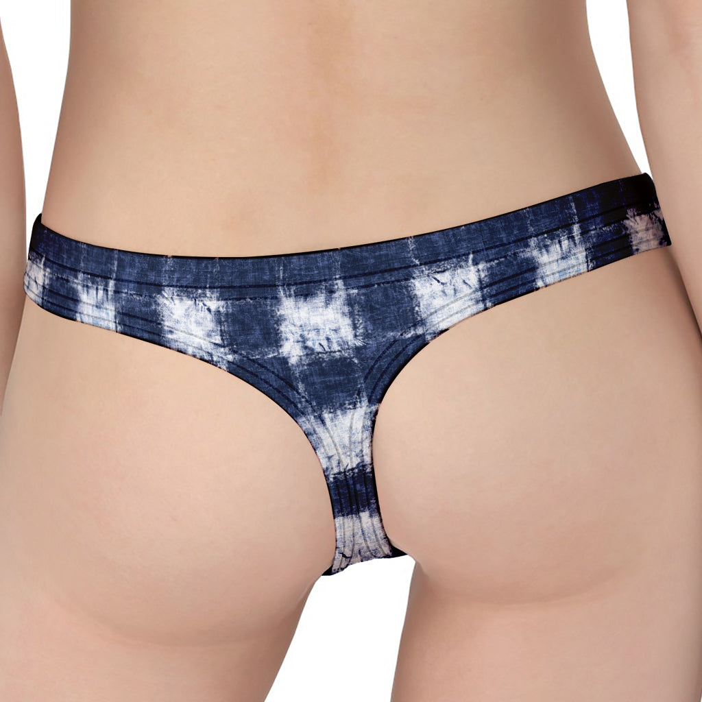 Shibori Grid Pattern Print Women's Thong