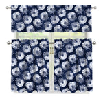 Shibori Motif Pattern Print 3 Piece Kitchen Curtains