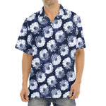 Shibori Motif Pattern Print Aloha Shirt