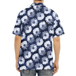 Shibori Motif Pattern Print Aloha Shirt
