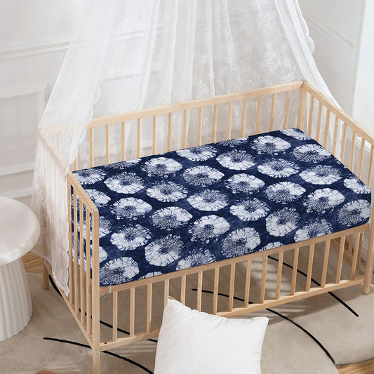 Shibori Motif Pattern Print Baby Crib Sheet