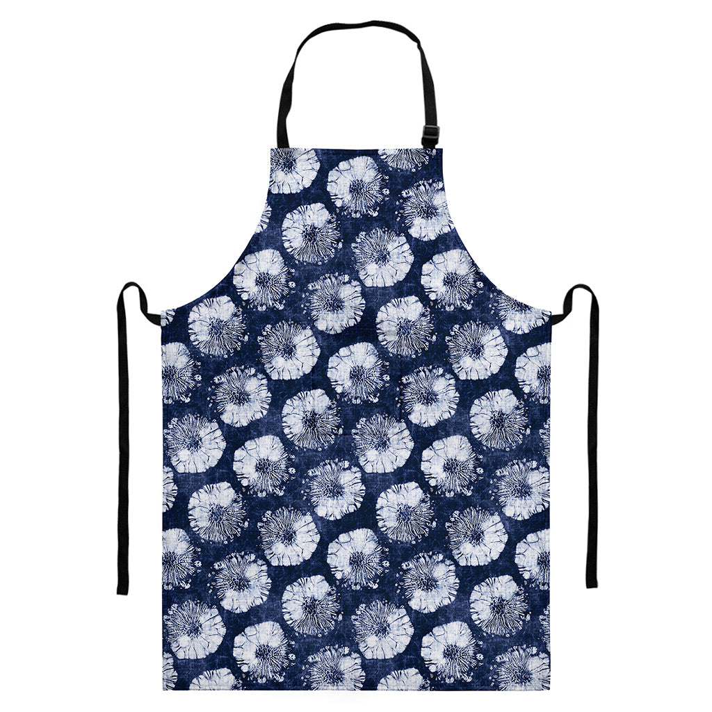 Shibori Motif Pattern Print Bib Apron With Pocket