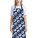 Shibori Motif Pattern Print Bib Apron With Pocket