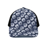 Shibori Motif Pattern Print Black Mesh Trucker Cap