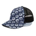 Shibori Motif Pattern Print Black Mesh Trucker Cap
