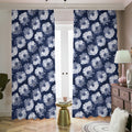 Shibori Motif Pattern Print Dimout Pencil Pleat Curtains
