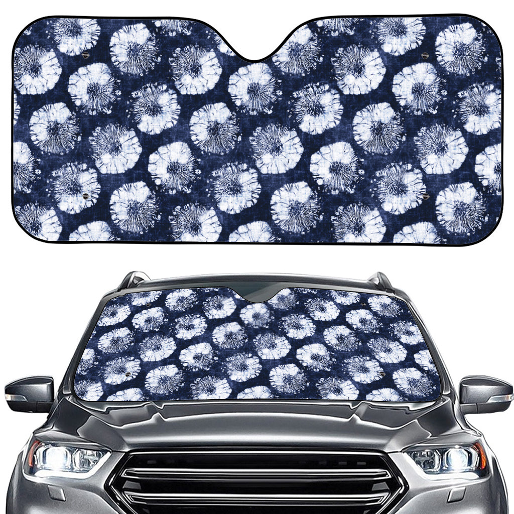 Shibori Motif Pattern Print Car Windshield Sun Shade