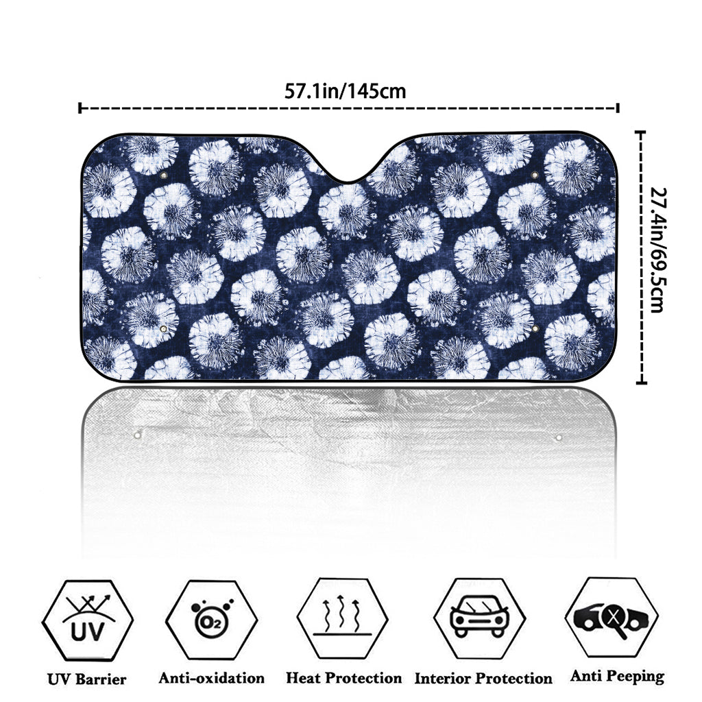 Shibori Motif Pattern Print Car Windshield Sun Shade