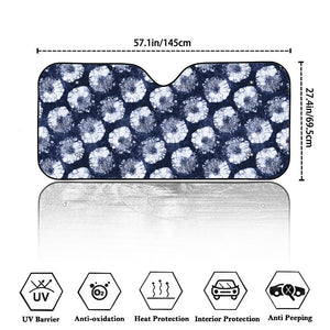 Shibori Motif Pattern Print Car Windshield Sun Shade