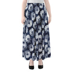 Shibori Motif Pattern Print Chiffon Maxi Skirt