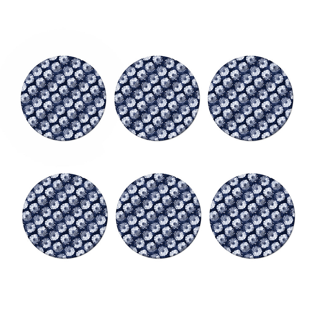 Shibori Motif Pattern Print Coaster Set