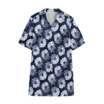 Shibori Motif Pattern Print Cotton Hawaiian Shirt