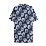 Shibori Motif Pattern Print Cotton Hawaiian Shirt