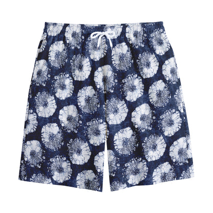 Shibori Motif Pattern Print Cotton Shorts