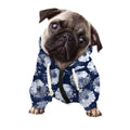 Shibori Motif Pattern Print Dog Zip Up Hoodie