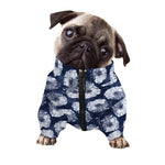 Shibori Motif Pattern Print Dog Zip Up Jacket