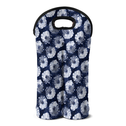 Shibori Motif Pattern Print Double Neoprene Wine Tote
