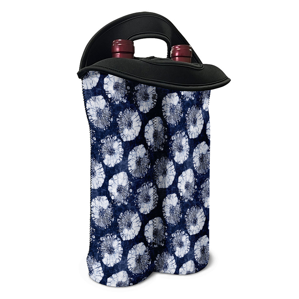 Shibori Motif Pattern Print Double Neoprene Wine Tote