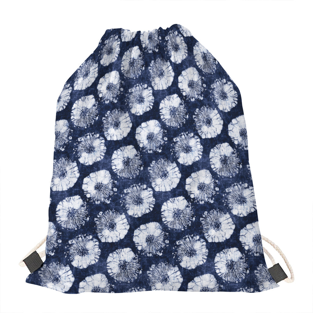 Shibori Motif Pattern Print Drawstring Bag