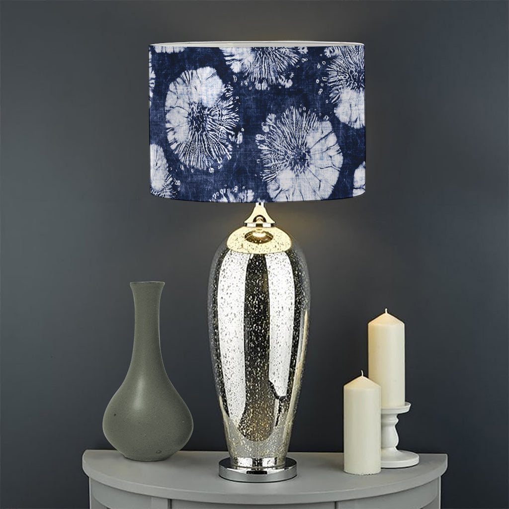 Shibori Motif Pattern Print Drum Lamp Shade