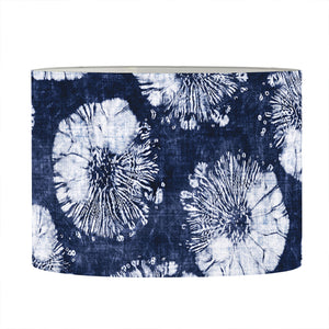 Shibori Motif Pattern Print Drum Lamp Shade