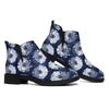 Shibori Motif Pattern Print Flat Ankle Boots