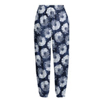 Shibori Motif Pattern Print Fleece Lined Knit Pants