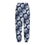 Shibori Motif Pattern Print Fleece Lined Knit Pants