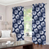 Shibori Motif Pattern Print Grommet Curtains