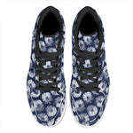 Shibori Motif Pattern Print High Top Leather Sneakers