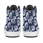 Shibori Motif Pattern Print High Top Leather Sneakers