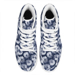 Shibori Motif Pattern Print High Top Leather Sneakers