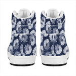 Shibori Motif Pattern Print High Top Leather Sneakers