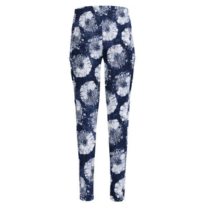 Shibori Motif Pattern Print High-Waisted Pocket Leggings