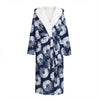 Shibori Motif Pattern Print Hooded Bathrobe