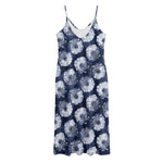 Shibori Motif Pattern Print Jersey Midi Cami Dress