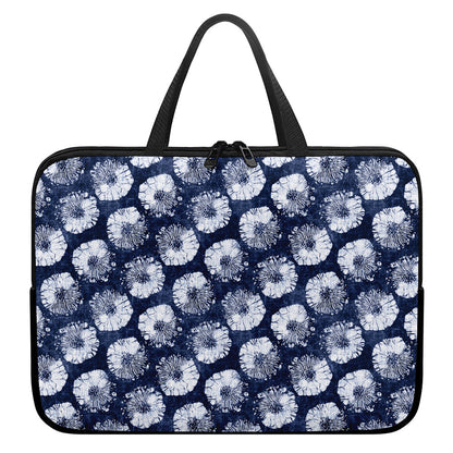 Shibori Motif Pattern Print Laptop Sleeve With Handle