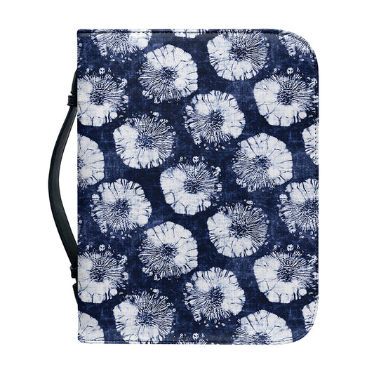 Shibori Motif Pattern Print Leather Bible Cover