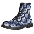 Shibori Motif Pattern Print Lace-Up Boots