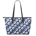 Shibori Motif Pattern Print Leather Tote Bag With Zipper