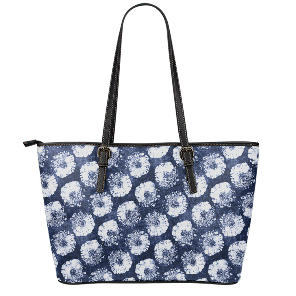 Shibori Motif Pattern Print Leather Tote Bag