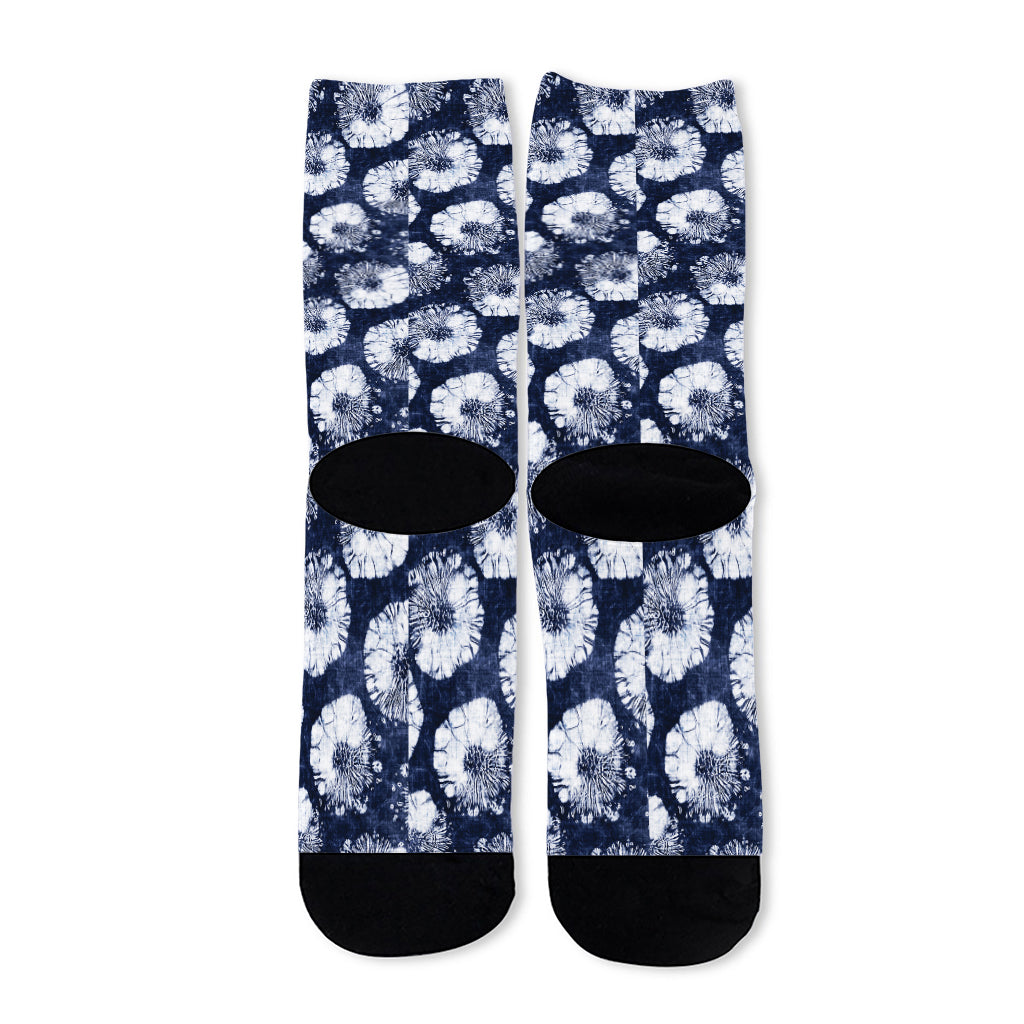 Shibori Motif Pattern Print Long Socks