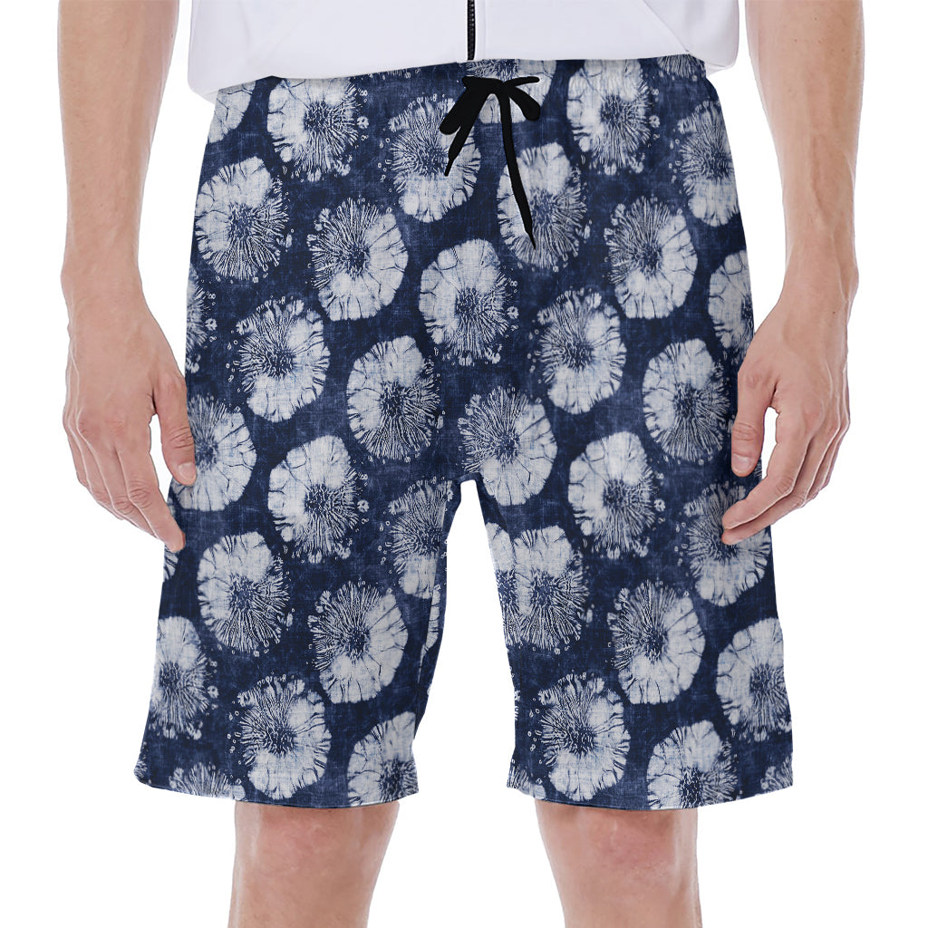 Shibori Motif Pattern Print Men's Beach Shorts