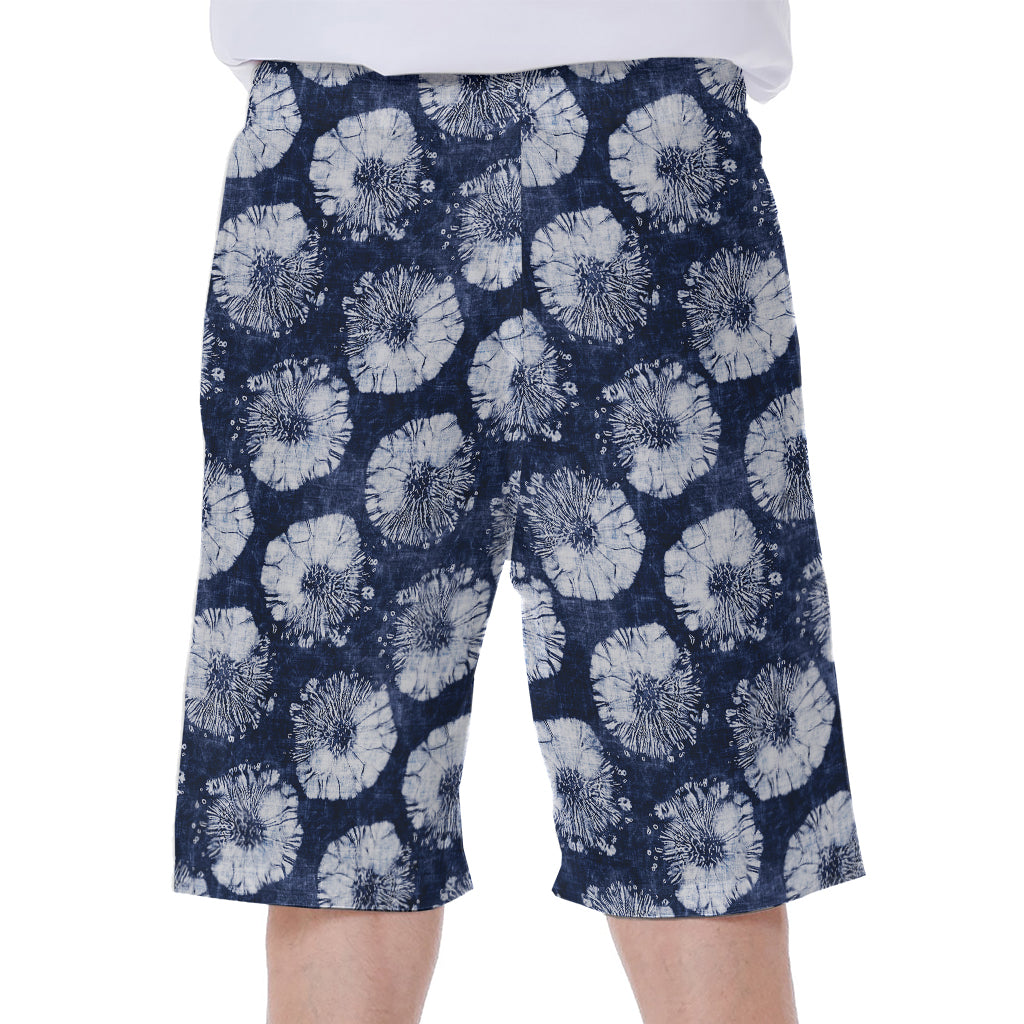 Shibori Motif Pattern Print Men's Beach Shorts