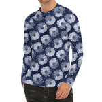 Shibori Motif Pattern Print Men's Long Sleeve Rash Guard