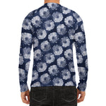 Shibori Motif Pattern Print Men's Long Sleeve Rash Guard